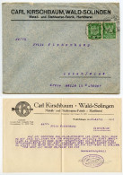 Germany 1926 Cover & Letters; Ohligs - Carl Kirschbaum, Metall- Und Stahlwaren-Fabrik; 5pf. German Eagle X 2 - Briefe U. Dokumente