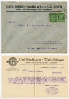 Germany 1926 Cover & Letters; Ohligs - Carl Kirschbaum, Metall- Und Stahlwaren-Fabrik; 5pf. German Eagle X 2 - Lettres & Documents