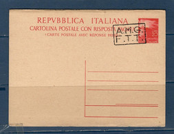 TRIESTE A ( AMG FTT) 1948 CARTOLINA  POSTALE  CON RISPOSTA NUOVO - Nuevos