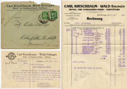 Germany 1926 Cover W/ Letter & Invoice; Weyer - Carl Kirschbaum, Metall- Und Stahlwaren-Fabrik; 5pf. German Eagle X 2 - Briefe U. Dokumente