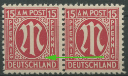 Bizone 1945 Am. Druck Mit Plattenfehler 8x F 27, Papier X Postfrisch (R7536) - Other & Unclassified