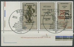 DDR 1982 Buchkunst 2697/98 ZD Mit Leerfeld Und Druckvermerk Gestempelt (R2837) - Usados