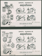 Spanien 1982 Fußball-WM Spanien Block 25/26 Schwarzdruck Postfrisch (C93459) - Blocks & Sheetlets & Panes