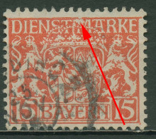 Bayern Dienstmarken 1916/20 Staatswappen Plattenfehler D 27 Ya PF ? Gestempelt - Usados
