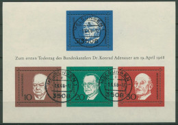 Bund 1968 Bundeskanzler Konrad Adenauer Block 4 Gestempelt (C98609) - Sonstige & Ohne Zuordnung