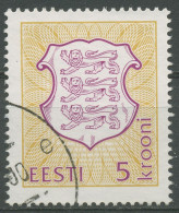 Estland 1993 Freimarke Staatswappen 210 A Gestempelt - Estonia