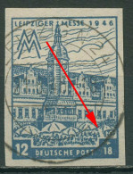 SBZ West-Sachsen 1946 Leipziger Messe WZ X Mit Plattenfehler 163 BX I Gestempelt - Sonstige & Ohne Zuordnung