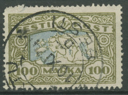 Estland 1923 Freimarken Landkarte 40 Gestempelt - Estonia