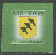 Estland 2006 Freimarke Wappen Polvamaa 543 Postfrisch - Estonie