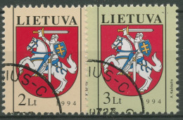 Litauen 1994 Freimarken Staatswappen 561/62 Gestempelt - Litouwen