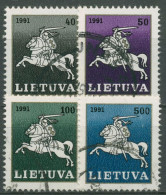 Litauen 1991 Freimarken Reiter 491/94 Gestempelt - Lithuania