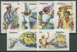 Simbabwe 1983 Weltkommunikationsjahr Briefträger Drucker 280/85 Postfrisch - Zimbabwe (1980-...)