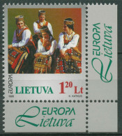 Litauen 1998 Europa CEPT Feste Feiertage Nationaltracht 664 Ecke Postfrisch - Litauen