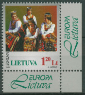 Litauen 1998 Europa CEPT Feste Feiertage Nationaltracht 664 Ecke Postfrisch - Lituania