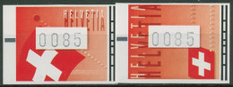 Schweiz Automatenmarken 2005 Nationalflagge ATM 15/16 Postfrisch - Timbres D'automates