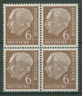 Bund 1954 Th. Heuss I Bogenmarken 180 4er-Block Postfrisch - Nuovi