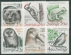 Schweden 1989 Tiere Vielfraß Kauz Specht Frosch 1520/25 Postfrisch - Unused Stamps