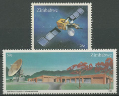 Simbabwe 1985 Erdfunkstelle Mazowe Satellit Intelsat-V 307/08 Postfrisch - Zimbabwe (1980-...)