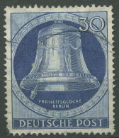 Berlin 1951 Freiheitsglocke Klöppel Links 78 Gestempelt, Zahnfehler (R80914) - Oblitérés