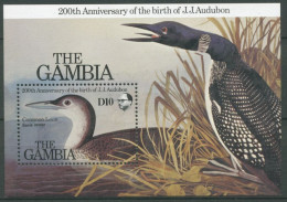 Gambia 1985 Geburtstag Audubons Vögel Eistaucher Block 13 Postfrisch (C23784) - Gambie (1965-...)