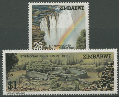 Simbabwe 1986 Victoriafälle Ruinen Great Zimbabwe 348/49 Postfrisch - Zimbabwe (1980-...)