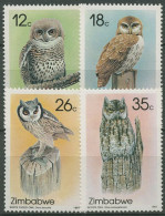 Simbabwe 1987 Vögel Eulen Weißohreule Kapsperlingskauz 360/63 Postfrisch - Zimbabwe (1980-...)