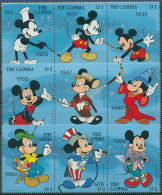 Gambia 1989 Walt Disney Micky Maus In Div. Jahren 834/42 Postfrisch (C40743) - Gambie (1965-...)