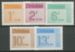 Simbabwe 1985 Ziffernzeichnung Portomarken 21/25 Postfrisch - Zimbabwe (1980-...)