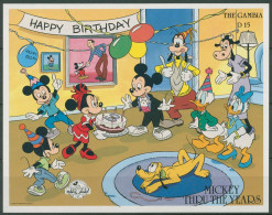 Gambia 1989 Walt Disney Micky Maus Geburtstagsfeier Block 60 Postfrisch (C40743) - Gambie (1965-...)