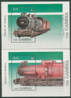 Gambia 1989 Eisenbahn Dampflokomotiven Block 67/68 Postfrisch (C40749) - Gambia (1965-...)