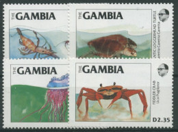 Gambia 1984 Meerestiere Qualle Schildkröte Garnele 544/47 Postfrisch - Gambie (1965-...)