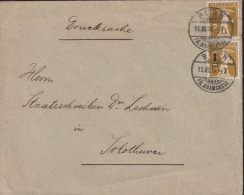 1916 Schweiz, Brief  Zum:CH 123lll+132, Mi:CH 111lll+124,Tellknabe + Aufbruchsausgabe - Storia Postale