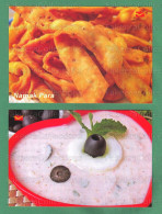 INDIA 2023 Inde Indien - INDIAN CUISINES Picture Post Card - Namak Para & Olive Cucumber Mint Raita - Postcards, Food - Recetas De Cocina