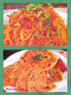 INDIA 2023 Inde Indien - INDIAN CUISINES Picture Post Card - Sesame Tamarind Pulao & Rice Paratha - Postcards, Food - Recipes (cooking)