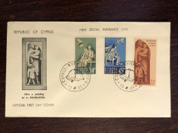 CYPRUS FDC COVER 1965 YEAR HEALTH INSURANCE DISABLED HEALTH MEDICINE STAMPS - Cartas