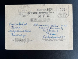 RUSSIA USSR 1965 POSTCARD MOSCOW TO PRAGUE PRAHA 10-12-1965 SOVJET UNIE CCCP SOVIET UNION ASTRONOMY - Lettres & Documents