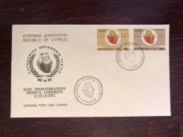 CYPRUS FDC COVER 1972 YEAR CARDIOLOGY HEART HEALTH MEDICINE STAMPS - Covers & Documents