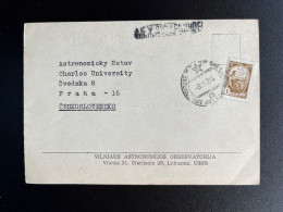 RUSSIA USSR 1962 POSTCARD VILNIUS TO PRAGUE PRAHA 08-10-1962 SOVJET UNIE CCCP SOVIET UNION ASTRONOMY - Briefe U. Dokumente