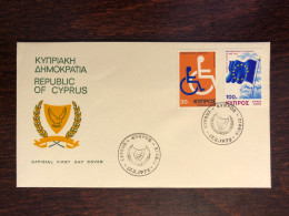 CYPRUS FDC COVER 1975 YEAR DISABLED PEOPLE HEALTH MEDICINE STAMPS - Brieven En Documenten