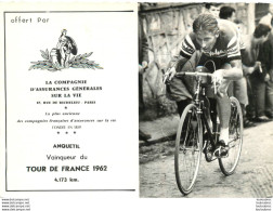 JACQUES ANQUETIL  OFFERT PAR LA COMPAGNIE D'ASSURANCES SUR LA VIE - Cycling