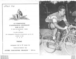 DAEMS CARTE DE LA COMPAGNIE D'ASSURANCES GENERALES - Cyclisme