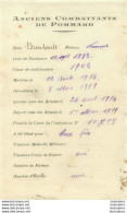 ANCIENS COMBATTANTS DE POMMARD COTE D'OR SOLDAT BRONDAULT FRANCOIS  1914-1919 - Documents