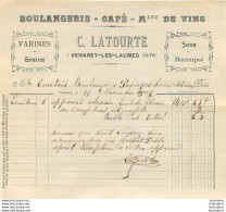 VENAREY LES LAUMES 1909 C.  LATOURTE BOULANGERIE CAFE MARCHAND DE VINS - 1900 – 1949