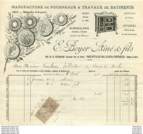 MONTCEAU LES MINES 1912 E.  BOYER AINE ET FILS MANUFACTURE DE FOURNEAUX ET TRAVAUX BATIMENTS - 1900 – 1949