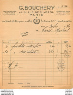 G.  BOUCHERY MATERIEL ELECTRIQUE ET CABLES 51 RUE DE CHABROL PARIS 1942 - 1900 – 1949