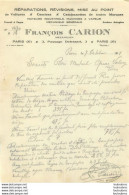 FRANCOIS CARION REPARATIONS REVISIONS DE VOITURES ET CAMIONS 3 PASSAGE DELESSERT A PARIS 1931 - 1900 – 1949