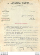 COMPAGNIE GENERALE DE CONSTRUCTIONS TELEPHONIQUES 251 RUE DE VAUGIRARD  PARIS 1945 - 1900 – 1949