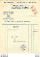 MECAMIDI MACHINES POUR LE CARTONNAGE ET IMPRIMERIE 45 RUE DE CHABROL PARIS 1950 - 1950 - ...