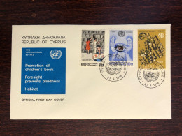 CYPRUS FDC COVER 1976 YEAR BLINDNESS BLIND HEALTH MEDICINE STAMPS - Covers & Documents