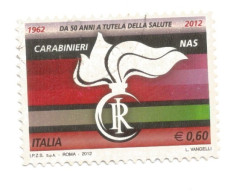 (REPUBBLICA ITALIANA) 2012, CARABINIERI NAS - Serie Di 1 Francobollo Usato - 2011-20: Used